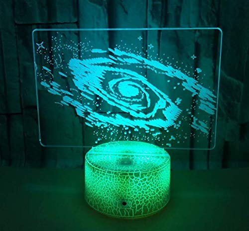 Jinson well 3D Solar System lámpara de noche luz óptica Illusion 7 Farbwechsel Touch Switch mesa decoración lámpara acrílico USB juguetes
