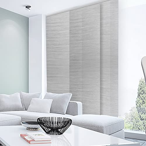 MADECOSTORE Panneau Japonais tamisant Juno rayé - Gris - L45 x H260cm