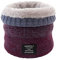 MoreChioce Unisex Strickschal, Winter Warm Schlauchschal Loop Schal Gestrickter Nackenwärmer Windstopper-Schal mit Fleece innen Hals Warmer zum Skifahren Motorrad Radfahren Wandern,Rot Rose