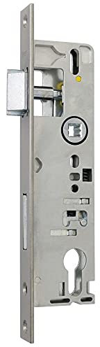 Einsteckschloss 20mm Riegel - Dornmaß: 35, Ausführung: Falle + Riegel 5 mm vorstehend - 013403502427 erial/Oberflächen: Edelstahl V2A gestrahlt, Produkt-Richtung: DIN rechts/links