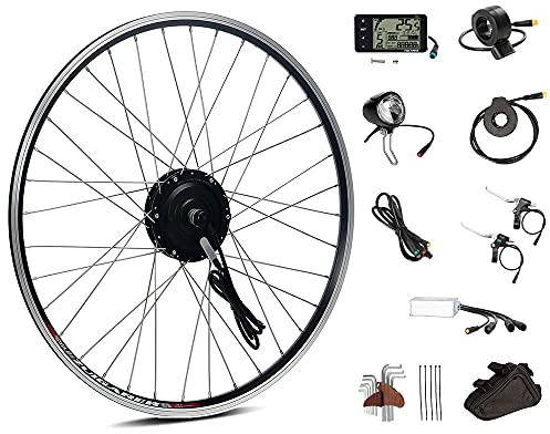 SEASON 20/24 / 26/28 / 700C Zoll Ebike Umbausatz 36V 250W Brushless Getriebe Vorderrad Nabenmotor, Elektrofahrrad Conversion Kit | LCD Display, Sensor (26'' 250W / 25km/h)