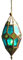 Lanterna in vetro da appendere in stile marocchino (verde medio/blu)