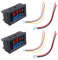 HUAZIZ 2 Pezzi 0.28 LED Voltmetro Amperometro, Multimetro Digitale Rosso e Blu Display Tensione Corrente Tester, DC 0-100V 10A Rilevatore Tensione Corrente Misuratore Pannello Amp Volt Gauge
