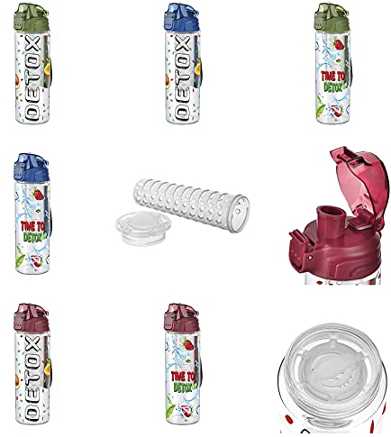 Generisch Trinkflasche Obsteinsatz Infuser Trinkflasche Detox Wasserflasche Infuser Bottle (TimeDetox-Blau)