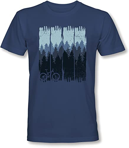 Fahrrad T-Shirt Herren : Bike Wood - Sport Tshirts Herren - Mountainbike Shirt (M)