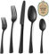 Bestdin Besteck Set 12 Personen, 60 teilig Edelstahl Besteckset Schwarz Matt, Essbesteck Set mit Messer Gabel Löffel, Hochwertiges Edelstahlbesteck, Spülmaschinenfest.