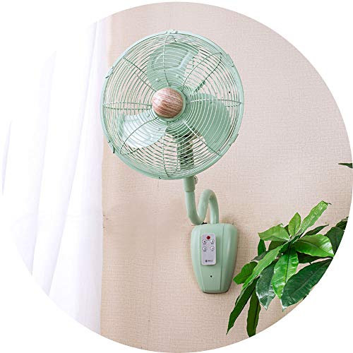 Ventilador montado en la pared, ventilador de refrigeración retro, función de temporizador de control remoto, ventilador de pared silencioso oscilante, para sala de estudio de oficina en casa, 14
