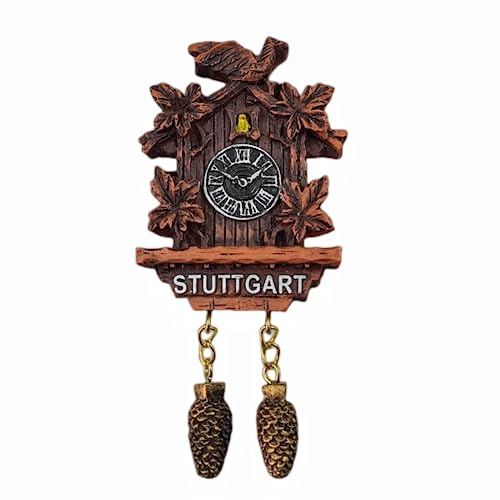 Stuttgart Deutschland Kuckucksuhr Kühlschrank Magnet 3D Reise Souvenir Kühlschrank Dekoration Magnetaufkleber Handbemalte Bastelkollektion