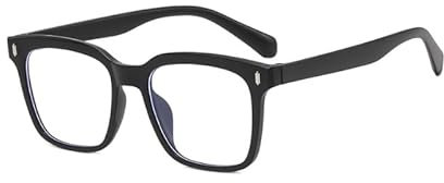 TECH-LINE-DIRECT FASHION ACCESSORIES Blue Light Glasses Women Men Square Computer Gaming Glasses Classic Thick Frame Blue Light Blocking Eyeglasses Glasses (Black Frame + Clear Lens)