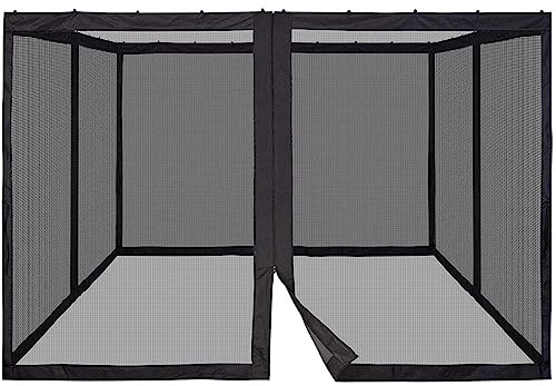 RUYICZB Pavillonnetz, universelles Ersatz-Moskitonetz für Pavillon, Pergola-Moskitonetz für den Außenbereich, 4-teilige Terrassenwände mit Reißverschluss (nur Moskitonetze),3 * 3.6m/10 * 12ft