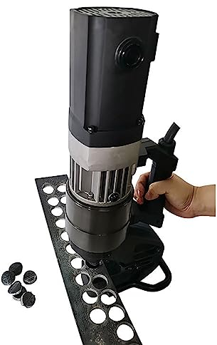 UPIKIT Punzonadora hidráulica, Perforadora hidráulica eléctrica de 1600 W, Perforadora Perforadora de Metal Manual eléctrica con 5 Troqueles para Hierro Cobre Aluminio Placa Ángulo Acero Canal Acero