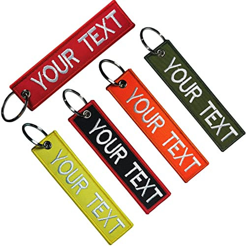 Portachiavi personalizzato per moto Accessori, Portachiavi Personalizzato Ricamo Personalizzato Qualsiasi Testo Portachiavi con Ricamo, Moto ATV, Auto e Scooter (Regular)