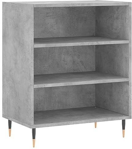 vidaXL Sideboard, Kommode mit viel Stauraum, Highboard Wohnzimmerschrank mit Eisenbeinen, Schrank Anrichte Beistellschrank, Betongrau Holzwerkstoff
