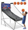 COSTWAY 8 in 1 Basketballautomat, elektrischer Baskeltballständer klappbar, Schießmaschine mit 4 Bällen, Luftpumpe & 8 Spielmodi, Arcade Basketballspiele Kinder für 2 Spieler (Blau)