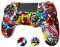 Skin for Ps4 Controller, Anti-Slip Silicone Shell Cover Case with 2pcs Thumb Grip Caps for PS4/ Slim/Pro Dualshock 4 Controller Wireless Gamepad (Colorful Graffiti)