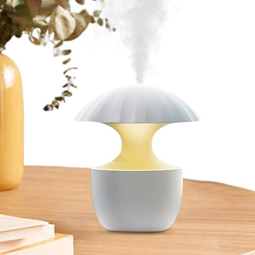 Mushroom Humidifier - Mushroom Night Light Soft Lighting 300ML Cool Mist Humidifiers Colorful USB Charger Night Light with RGB Lighting for Women Men