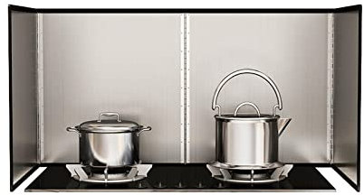 Protezione Contro Gli Schizzi Di Cottura, Paraspruzzi Pieghevole, para Schizzi per Piano Cottura, Cucina Paraspruzzi Cucina, In Acciaio Inox, per Piani Di Cottura A Gas E Padelle ( Size : 40x80x40cm )