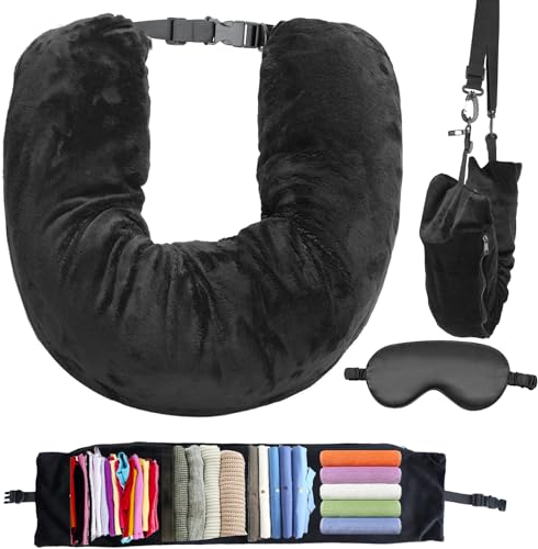 JOLIGAEA Cuscino da Viaggio Imbottibile, Cuscino Cervicale Imbottito, Multifunzionale a Forma di U Collo da Viaggio per Viaggiare in Auto o in Aereo (Senza Riempitivo)