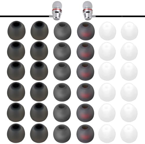 36 Earphone Earbud Tips Silicone Replacement Earbuds Caps 3 Size Noise Isolation Comfort Rubber Ear Bud Tips Compatible with Beats by dr dre Powerbeats Pro Wireless Earphones 4.5mm to 6mm Headphones
