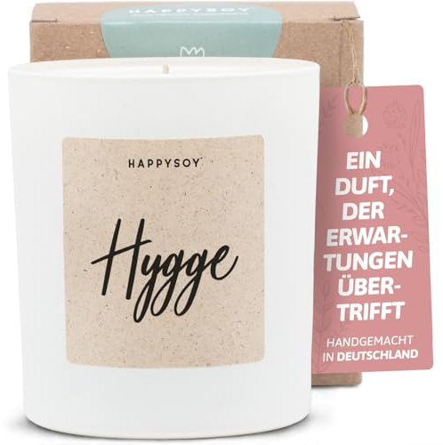 Geschenke für Einzug - Duftkerze mit Spruch - Dankeschön, Kerze im Glas, Hygge, Handgemacht - Sojawachs - Weiß