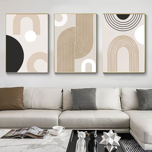 HEHGVCF 3er Poster Set,Moderne Abstrakt Kunst Wandbilder,Einfachheit Wohnzimmer Leinwand Bilder,Schlafzimmer Wanddeko Poster 50x70cm,Ohne Rahmen (Geometrische, 50 x70cm)