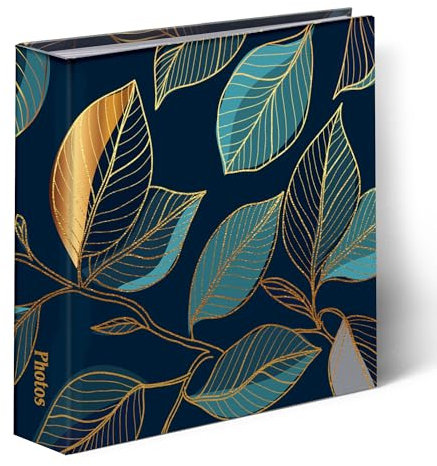 Glodenmemo Einsteckalbum, Fotoalbum mit 100 Seiten, Album für 200 Fotos im Format 10x15 cm, Fotobuch zum Einstecken, 22,5x22cm (Blatt muster)