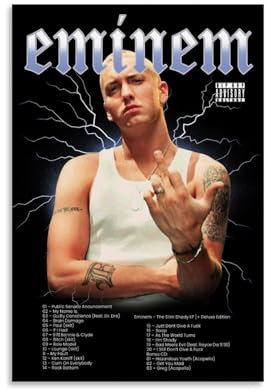 ZFHK Eminem Poster The Marshall Mathers Lp, Wandkunst, dekoratives Gemälde, Schlafzimmer, Poster, 20 x 30 cm, ungerahmter Stil