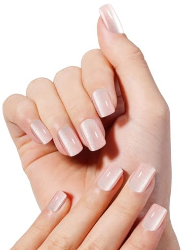 Kiiwah 48 Pièces Faux Ongles Carré, Press on Capsule Ongle avec Colle, Court Ongle Pose Americaine pour Salons Nail Art à Domicile, 11 Tailles