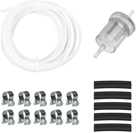 4m Diesel Heater Fuel Line, 17pcs Car Air Parking Heater Tube Replacement Fuel Pipe Line Hose Clip, Durable Diesel Heater Fuel Line Kit, Fuel Filter Replacement for Air Parking Heater Accessories