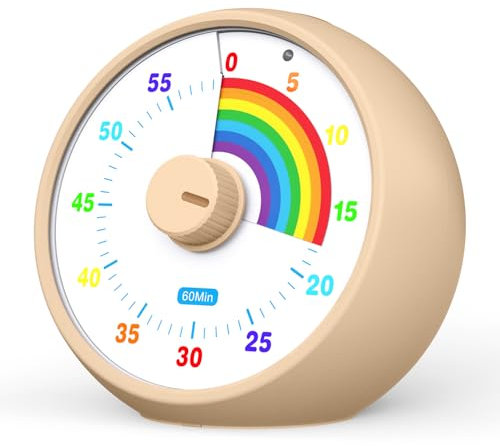 Visual Timer pour Les Enfants, Cuisine Salle de Classe Compte à rebours de 60 Minutes, Outil de Gestion du Temps de Bureau pour Les Enfants, opération silencieuse, pomodoro Timer (Kaki)