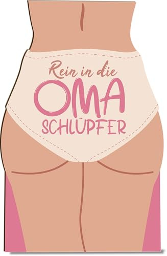 Lustiges Geschenk mit frechem Spruch Freundin Holzkarte - Oma Schlüpfer Geburtstagskarte | Freches Geschenk Freundin, Scherzartikel Geschenk Partnerin, Frau Spaß Geschenk, Geschenk für Frau