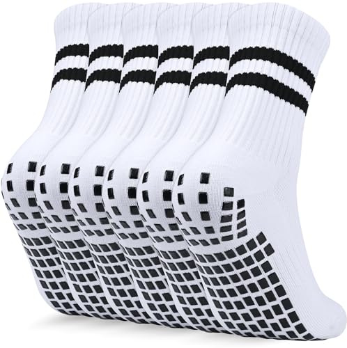 ouhos Anti-Rutsch Fußballsocken für Kinder (3er Pack), Optimale Haftung durch Noppen, Atmungsaktive Sportsocken für Training & Fußball, Hochwertige Grip-Socken Jungen & Mädchen, Gr.31-34/35-38