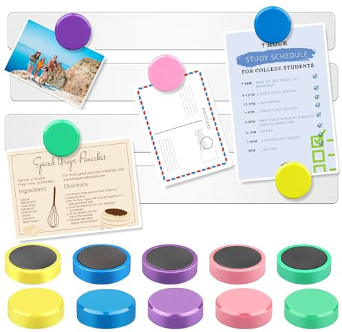 Yegookay 4 Stück Starke Magnetstreifen Tafelfolie Selbstklebend mit 10 Magnete Memotafel Rostfrei DIY Magnettafel Steigert die Effizienz Geeignet für Büros Pinnwände Fotowände Akten und Kühlschränke