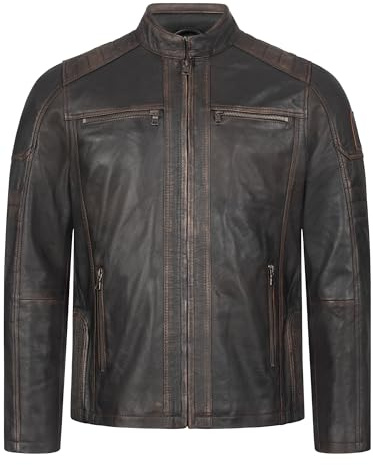 Rock Creek Herren Lederjacke Biker Jacke Echt Leder M53