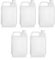 Acan Tradineur - Pack de 5 garrafas de plástico translúcido, aptas para Uso alimentario, bidón, Tangue, Jarra, Ideal para almacenar y Transportar Agua, Bebidas, líquidos (5 litros)