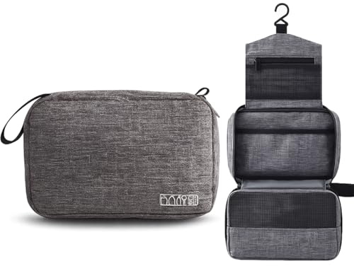 Yuexitech Hanging Toiletry Bag for Men & Women, Foldable Toiletry Bag for Men, Mens Wash Bags Toiletry Bags for Travel, Hanging Toiletry Bags for Women with Hook Organizer