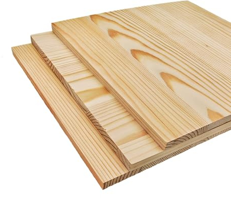 Unlackierte quadratische Holzblöcke zum Basteln, 25 x 25 x 1 cm, blanko, Kiefernholzbretter für Holzschnitzerei, DIY-Untersetzer, Malen und Brennen, 3 Stück