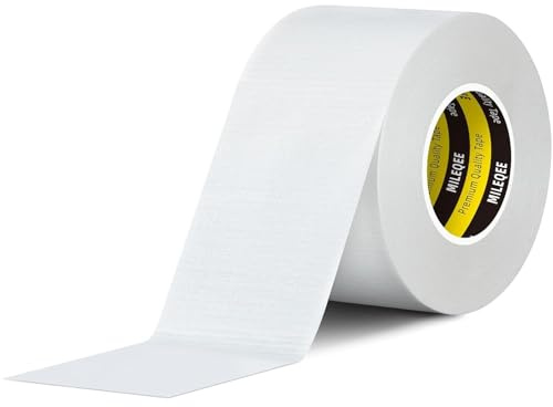 MILEQEE Reparaturband,Weißes Klebeband, 70mm×20m, Stark haftendes Abdeckband,Abdichten, Befestigen, Spleißen,für Büro, Heim, Industrie