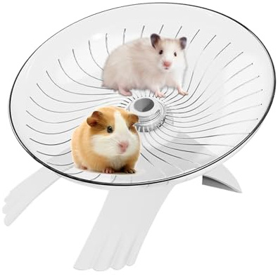 Roue d'exercice pour hamster, 18 x 11 cm, taille parfaite, facile à installer, design élégant soucoupe volante, accessoire de cage pour petits animaux, gerbilles, hérisson, ermite et crabe