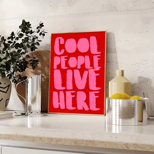 GLWDME 1 Stück 40 x 60 cm Cool People Live Here Vintage-inspirierte Leinwand-Kunst, Schlafzimmerbilder, Poster und Drucke, Wandgemälde für Wohnzimmer (ohne Rahmen)