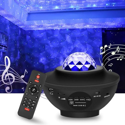 encalife Star Light Galaxy Projector for Bedroom | Bluetooth Speaker, Adjustable Brightness, 10 Color Options, Timer Modes | Starry Space Nebula Clouds and Night Sky for Ambience