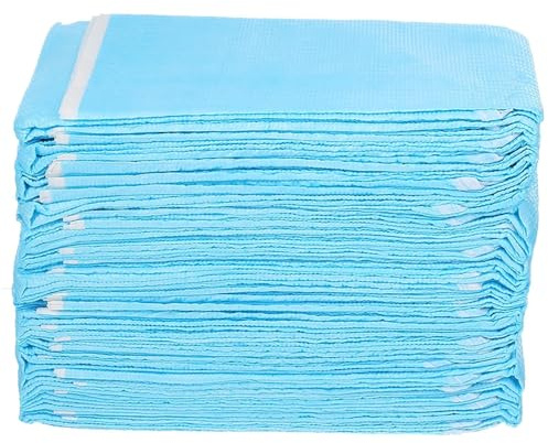 Einweg Lätzchen für Erwachsene 30 Stück aus Kunststoff, Blau | Lätzchen für Senioren Plastik, Tragbares Lätzchen für Unterwegs, Ölabweisende Lätzchen