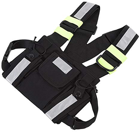 ARTOCT Gelb reflektierendes TYT Radio Tactical Harness Front Pack Weste Brusttasche Tasche für Walkie Talkie