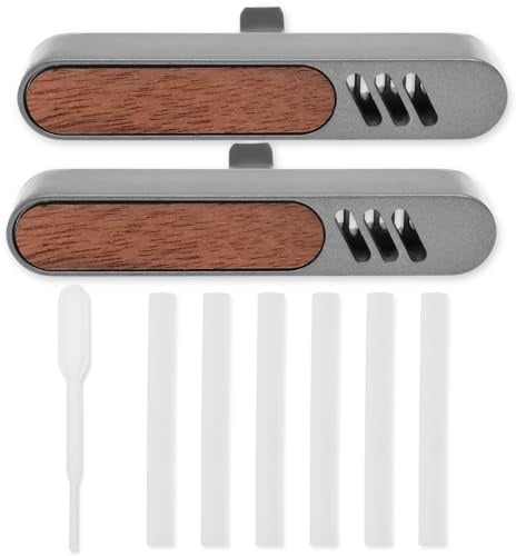 2 Stück Auto Diffuser für Ätherische Öle Auto Duft Diffusor mit 6 Austauschbare Faserstäbchen 1 Pipette Car Diffuser für Mehr Fahrspaß und Fahrfreude