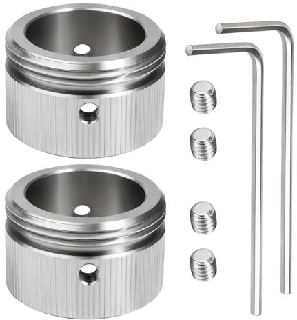 2pcs Heizungsventil Adapter aus 304 Edelstahl, Heizkörperthermostat Adapter RA auf M30x1,5, Thermostat-Heizung Adapter mit Rillen für rutschfesten Griff, kompatibel mit Danfoss RA, RAV, RAVL-Ventilen