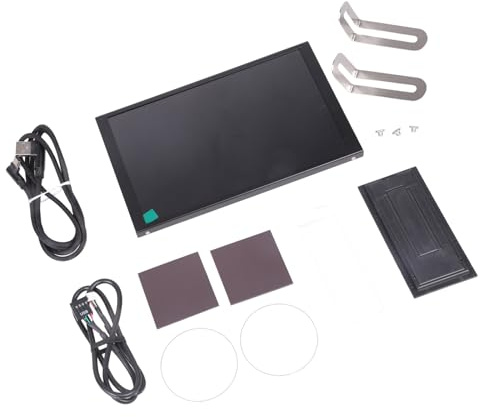 Uqezagpa Écran secondaire IPS avec port USB de type C - Cadre en alliage d'aluminium - Lecture multimédia automatique - Prises de lecture multimédia - Écran d'ordinateur - Montage en temps réel
