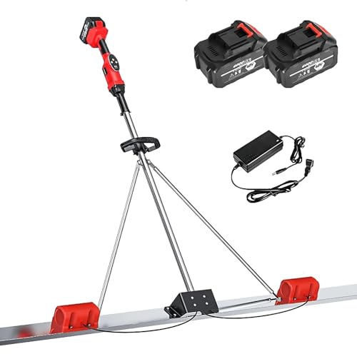 Comment Lisser le Béton Facilement, Règle Vibrante Électrique Sans Fil 1.5m 1.8m 2m, Outil Professionnel avec Moteur Brushless pour Dalle de Jardin et Trottoir(2M)