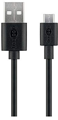 Goobay 46800 Micro USB Lade und Synchronisationskabel für Android-Geräte, Schwarz