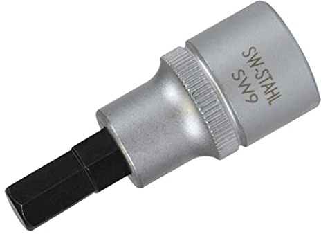 SW-Stahl 01413L Bremssatteleinsatz 9x60 mm - Bremskolben Rückstellwerkzeug | 1/2 Zoll Bremssattelschlüssel passend für VW T5 und Mercedes W164, W251 - Bremsenwerkzeug aus brüniertem Stahl