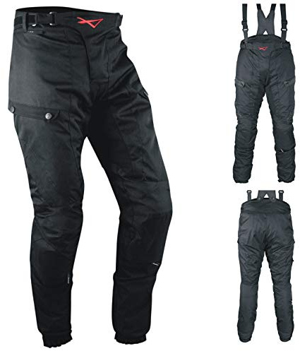 Pantaloni 3 Strati Moto Tessuto Cordura Impermeabile Sfoderabile Termico